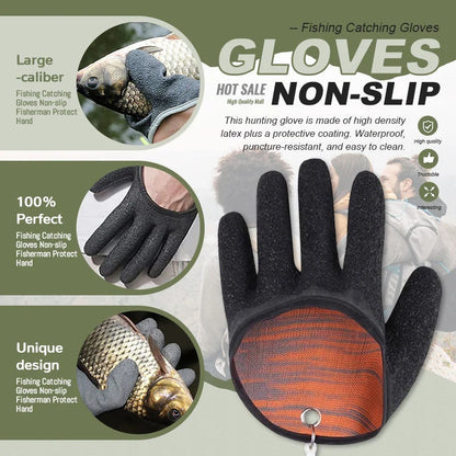 Waterproof Fishing Gloves – Anti-Slip & Puncture-Resistant with Magnetic Clip