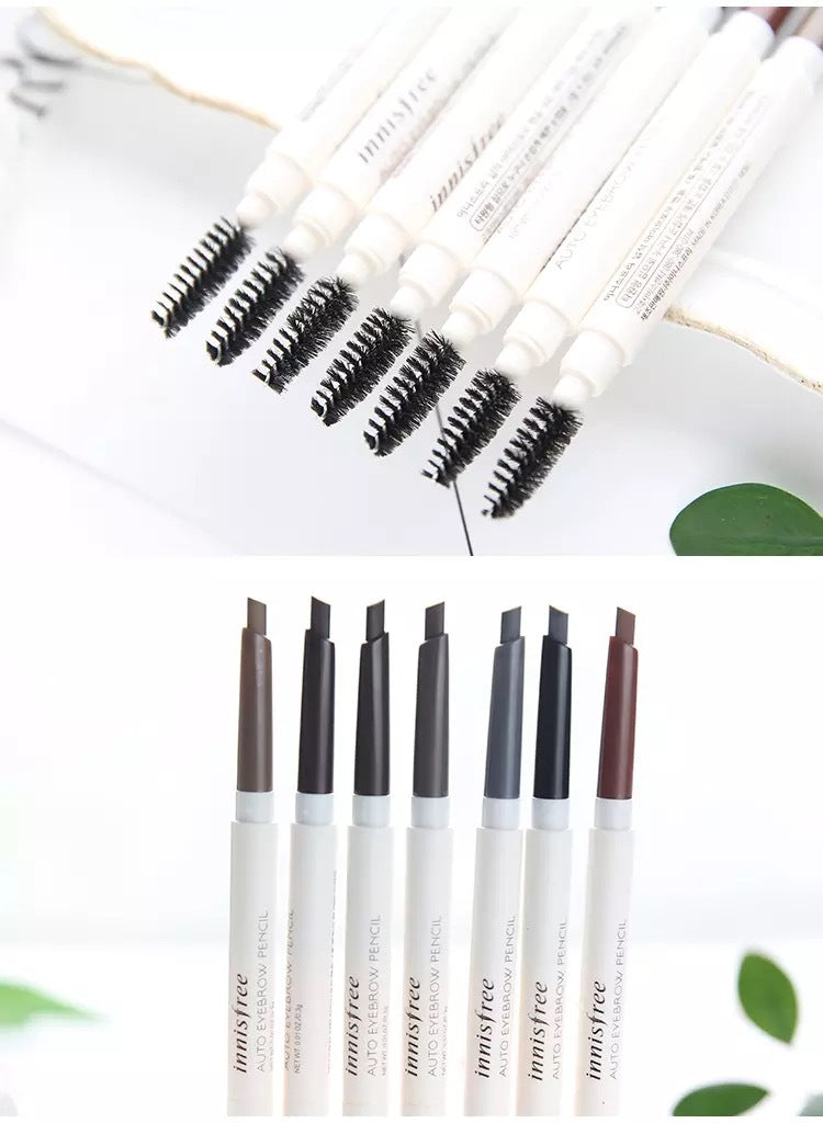 Dual-Head Automatic Eyebrow Pencil – Precision Tip & Spoolie Brush, 7 Shades