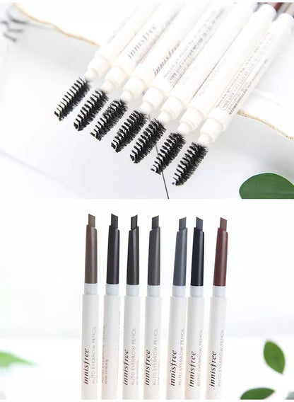 Dual-Head Automatic Eyebrow Pencil – Precision Tip & Spoolie Brush, 7 Shades