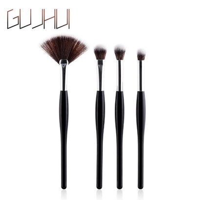 4-Piece Makeup Brush Set – Soft High-Density Bristles, 2 Elegant Colourways