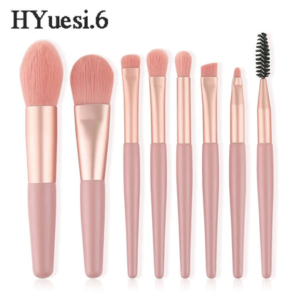 8-Piece Professional Makeup Brush Set – Soft Fluffy Brushes, 5 Colours