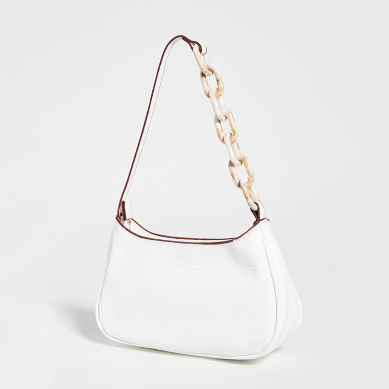 Crocodile Print Acrylic Chain Bag – PU Leather Shoulder Bag, 4 Colours
