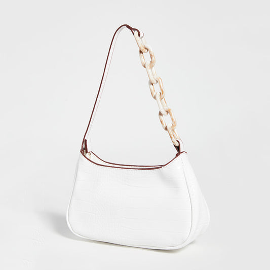 Luxury Crocodile Print Chain Bag - Premium PU Leather Shoulder Bag