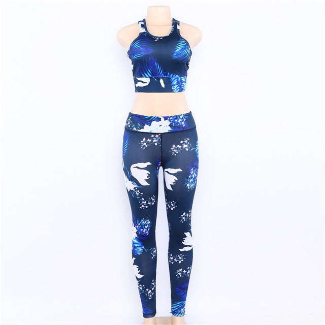 Women's Floral Yoga Set – Sports Bra & Leggings