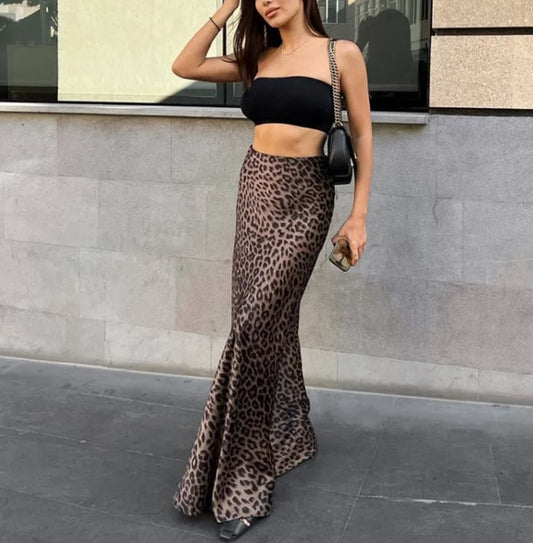 Leopard Print Mermaid Dress for Women – Sexy Bodycon Fashion Party Skirt