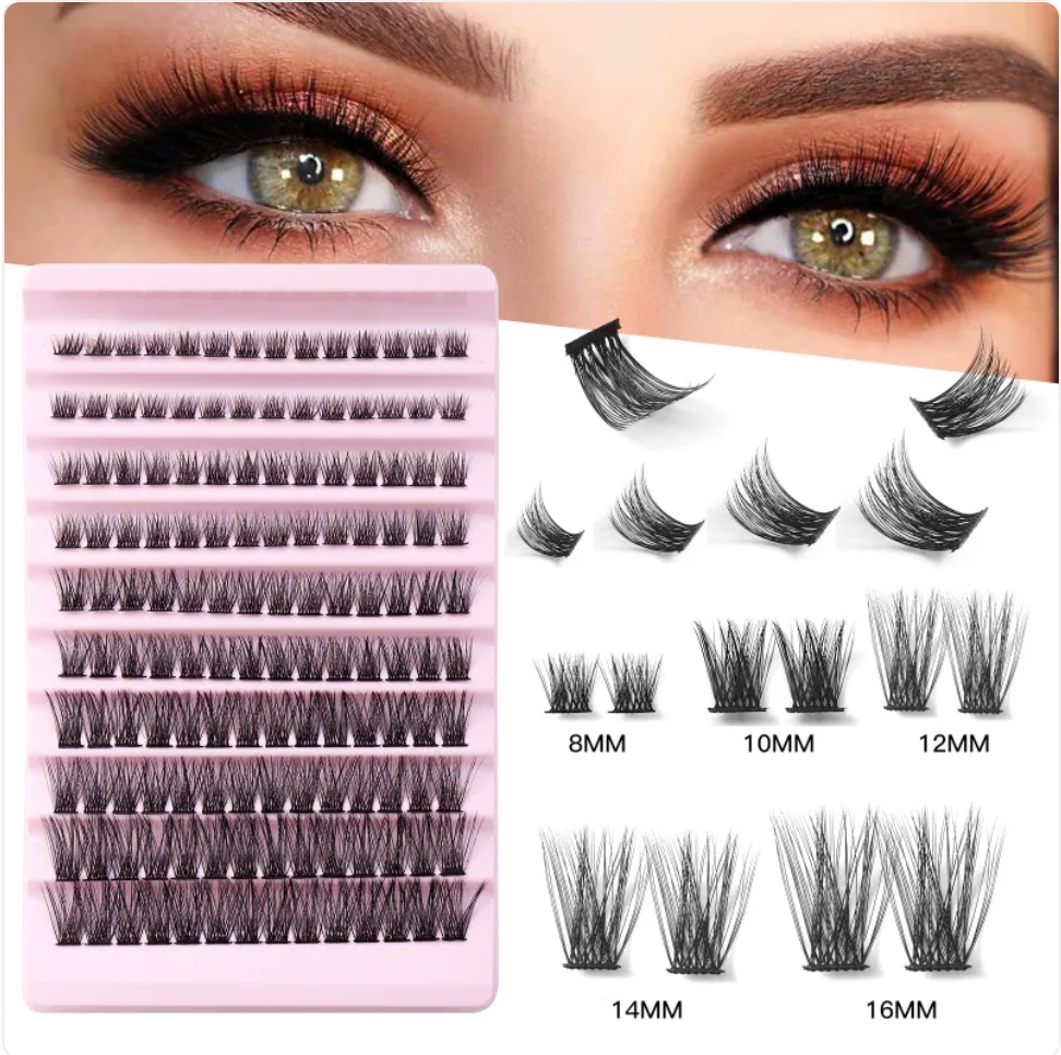 DIY Cluster False Eyelash Set – Natural Look, 110 Clusters, 10–14mm
