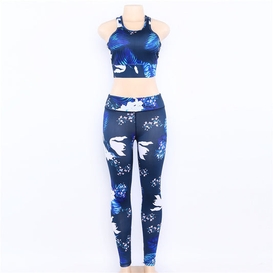 Women's Floral Yoga Set – Sports Bra & Leggings