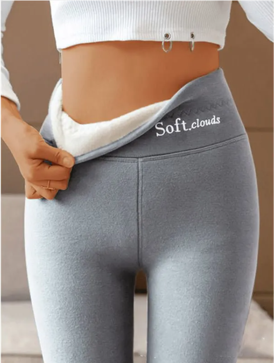Fleece-Lined Cropped Velvet Leggings – High Waist, Hip Lift, 9 Colours, S–5XL
