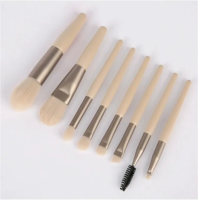 8-Piece Professional Makeup Brush Set – Soft Fluffy Brushes, 5 Colours