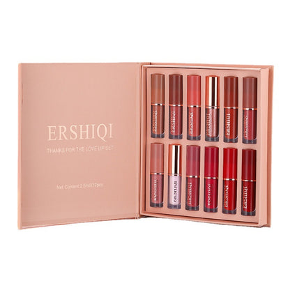 12-Piece Luxury Lipstick Gift Set – Velvet Matte & Glossy Shades, Kiss-Proof Formula