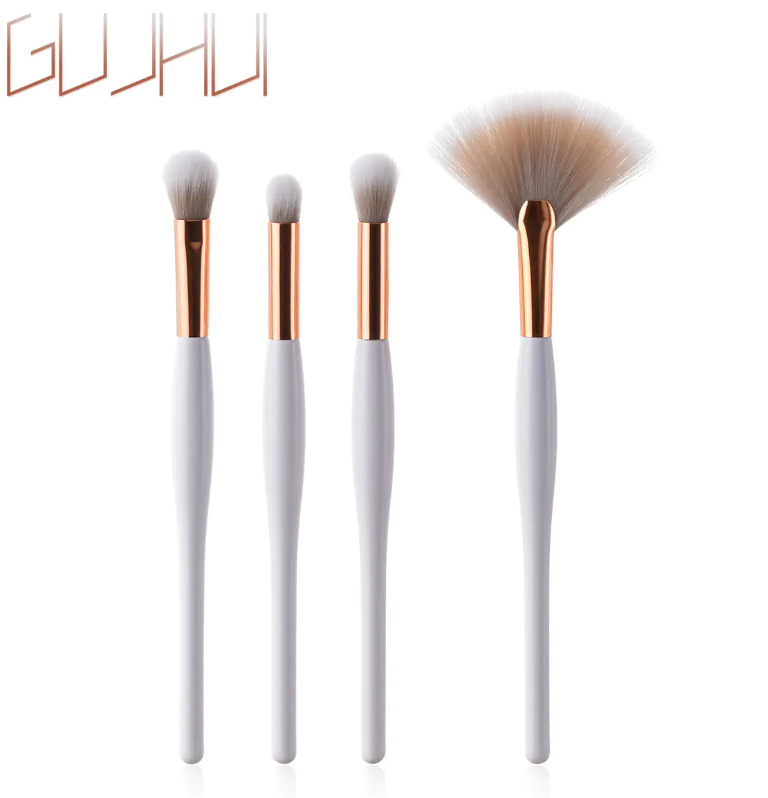 4-Piece Makeup Brush Set – Soft High-Density Bristles, 2 Elegant Colourways