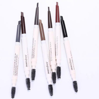 Dual-Head Automatic Eyebrow Pencil – Precision Tip & Spoolie Brush, 7 Shades