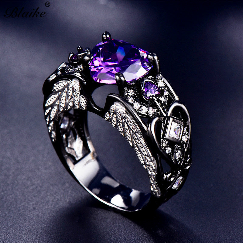 Angel Wing Heart Ring Jewelry Women